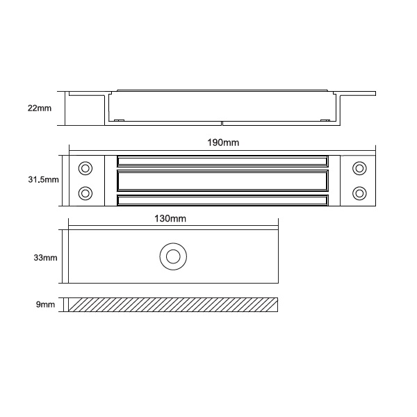 incuietoare electromagnetica incorporabila 180 kg HVI 180ES 4
